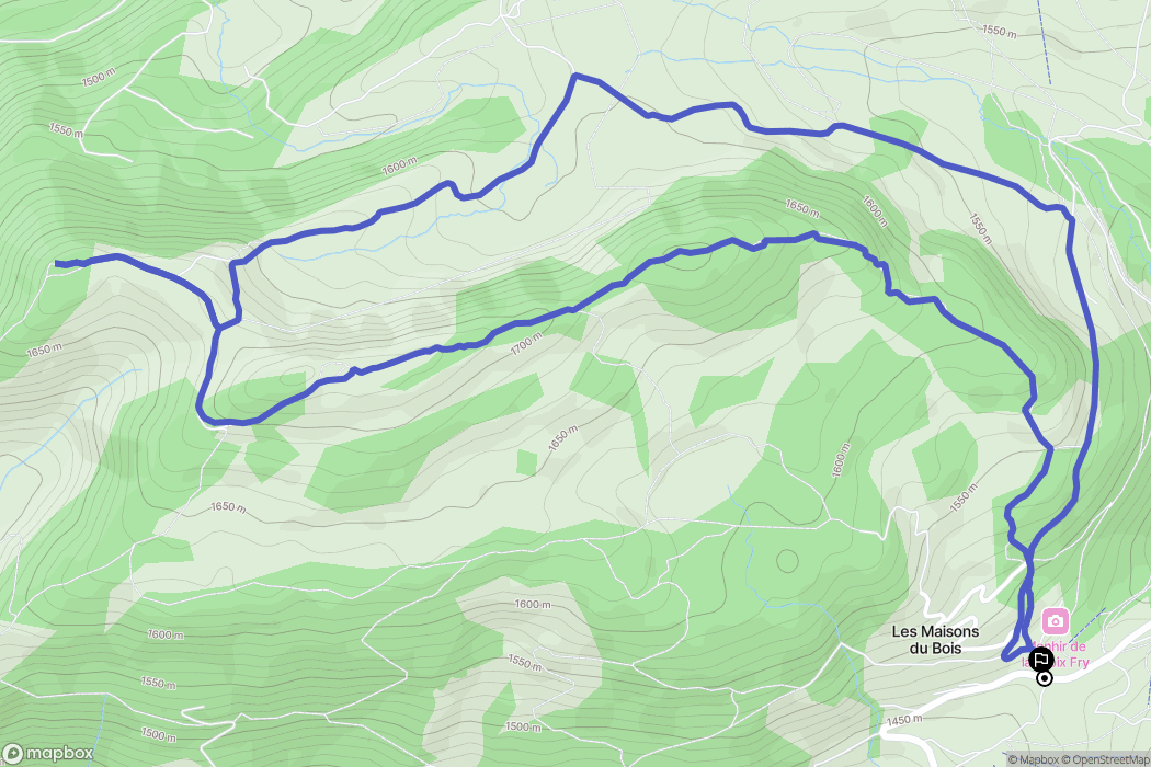 Manigod : carte du parcours de randonnée - France