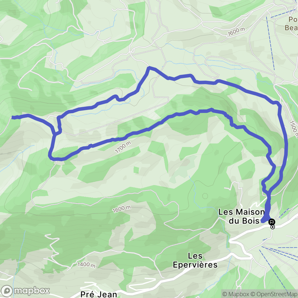 Manigod : carte du parcours de randonnée - France