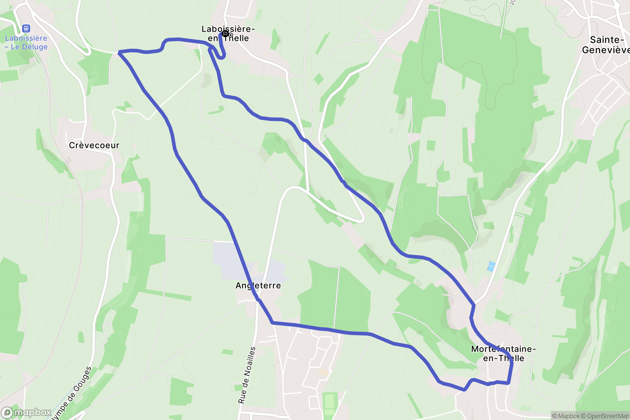 Laboissière-en-Thelle : carte du parcours de randonnée - France