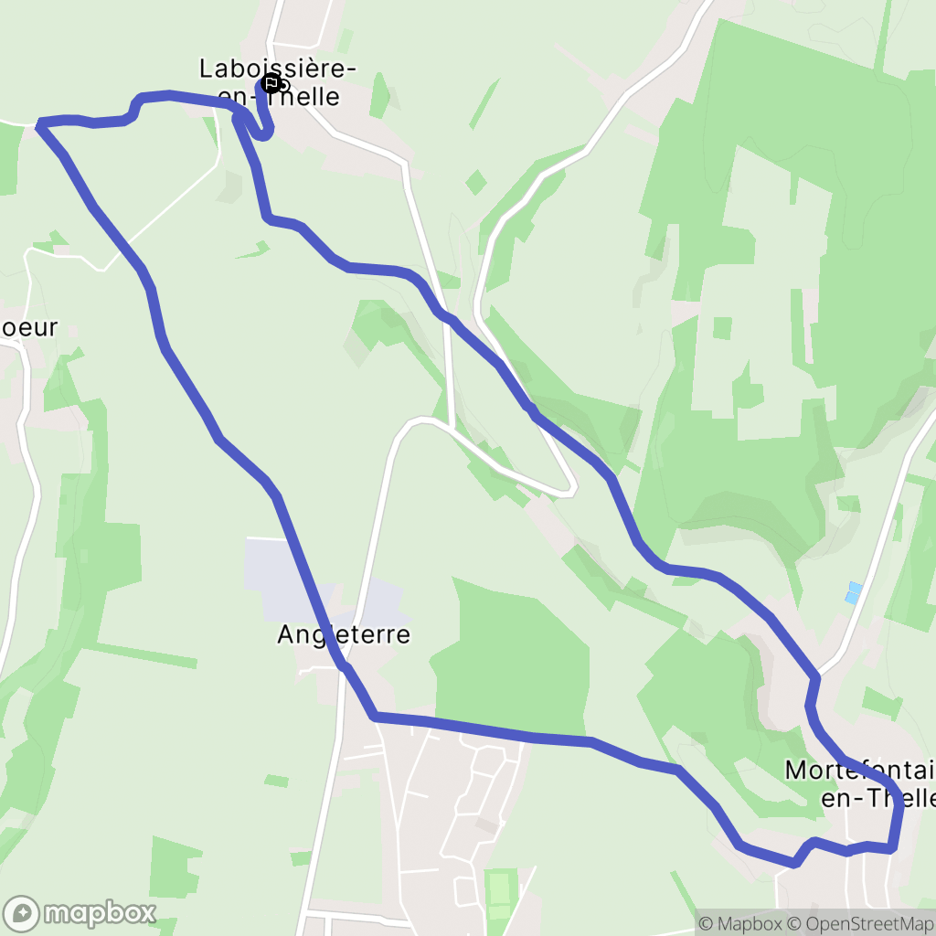 Laboissière-en-Thelle : carte du parcours de randonnée - France