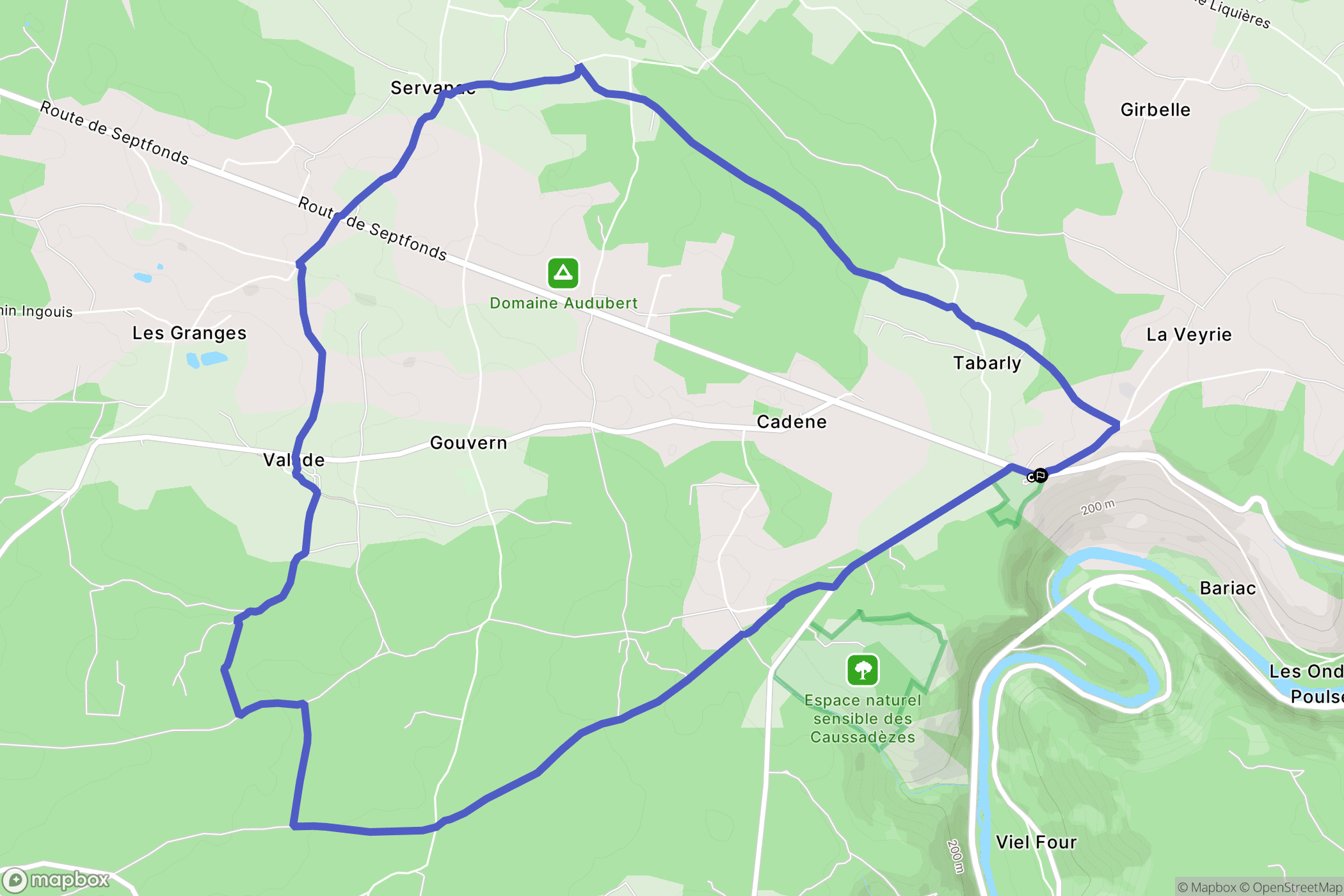 Saint-Antonin-Noble-Val : carte du parcours de randonnée - France