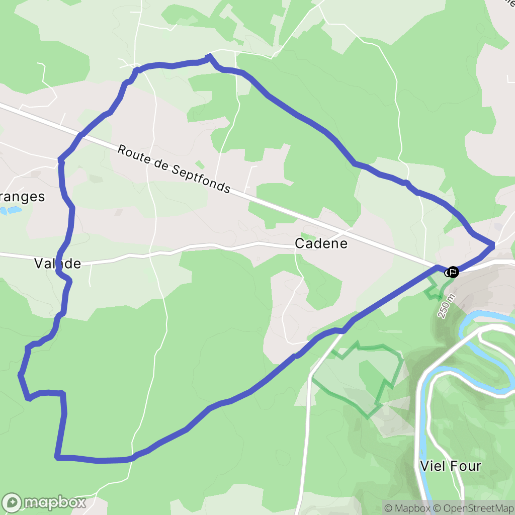Saint-Antonin-Noble-Val : carte du parcours de randonnée - France