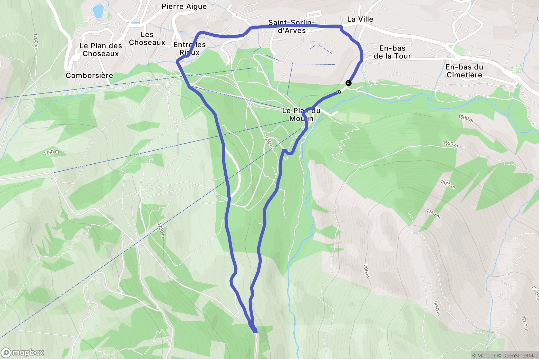 Saint-Sorlin-d'Arves : carte du parcours de randonnée - France