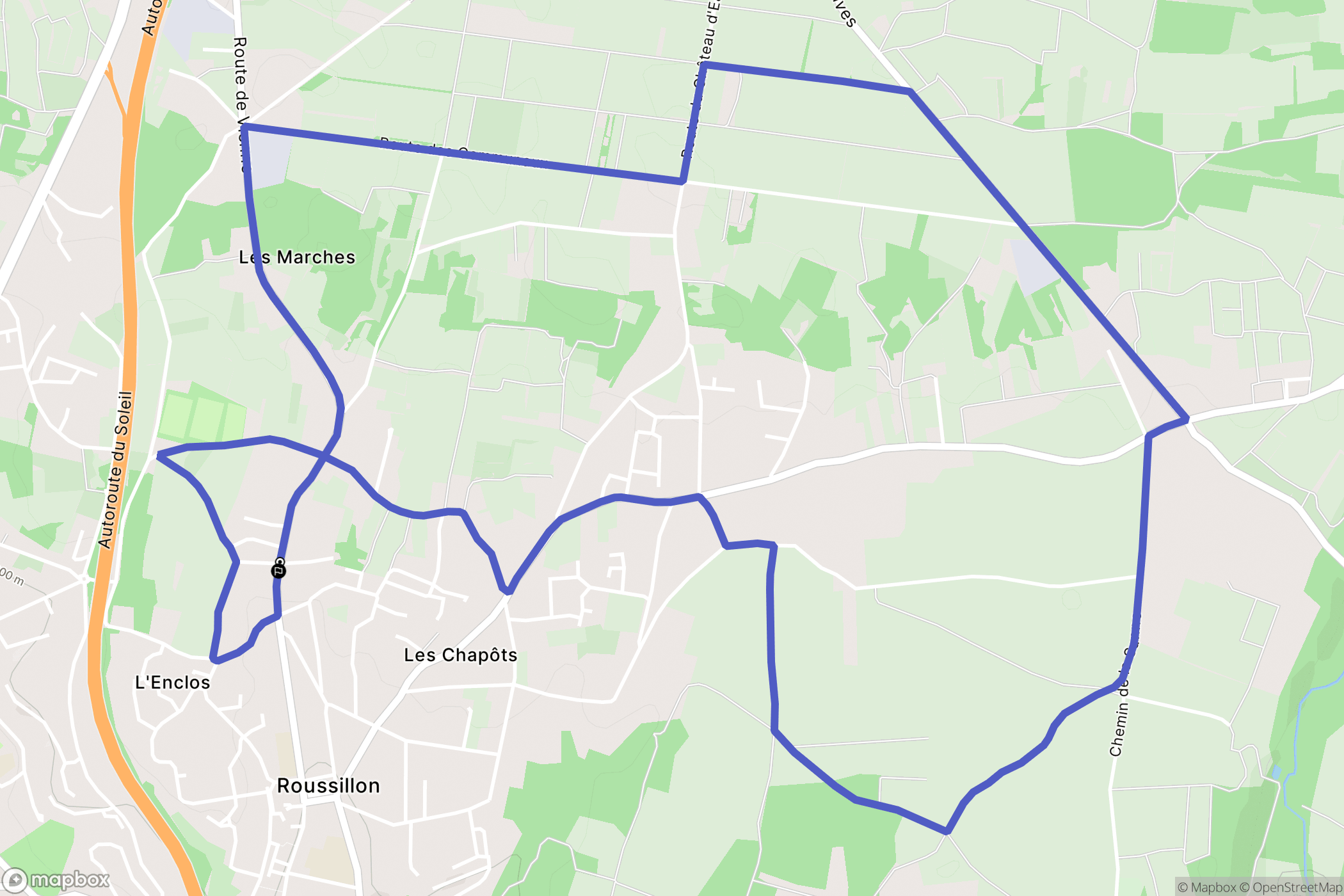 Roussillon : carte du parcours de randonnée - France