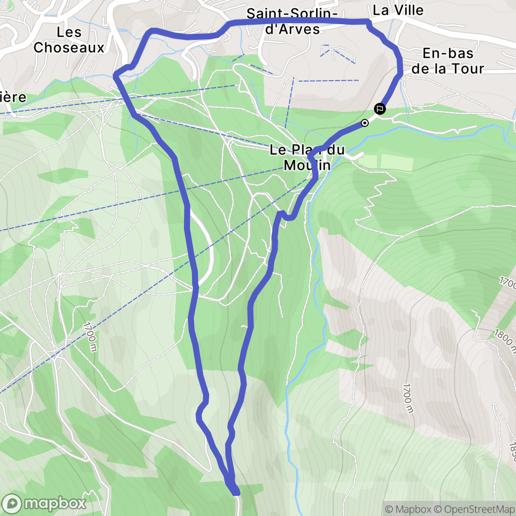 Saint-Sorlin-d'Arves : carte du parcours de randonnée - France