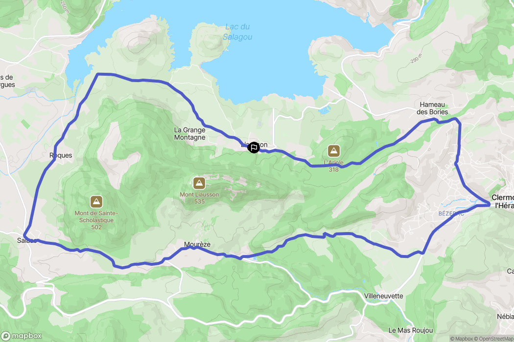 Liausson : carte du parcours de randonnée - France