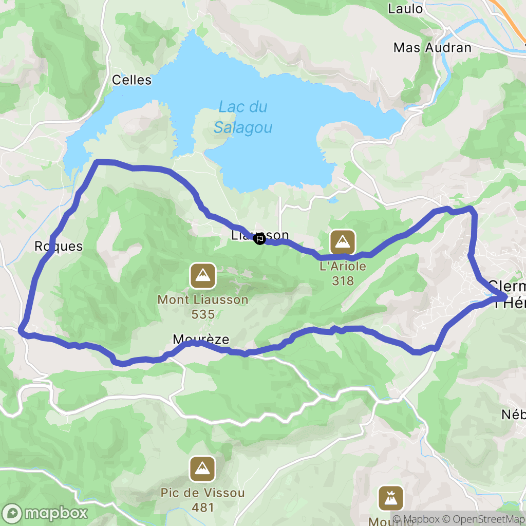 Liausson : carte du parcours de randonnée - France
