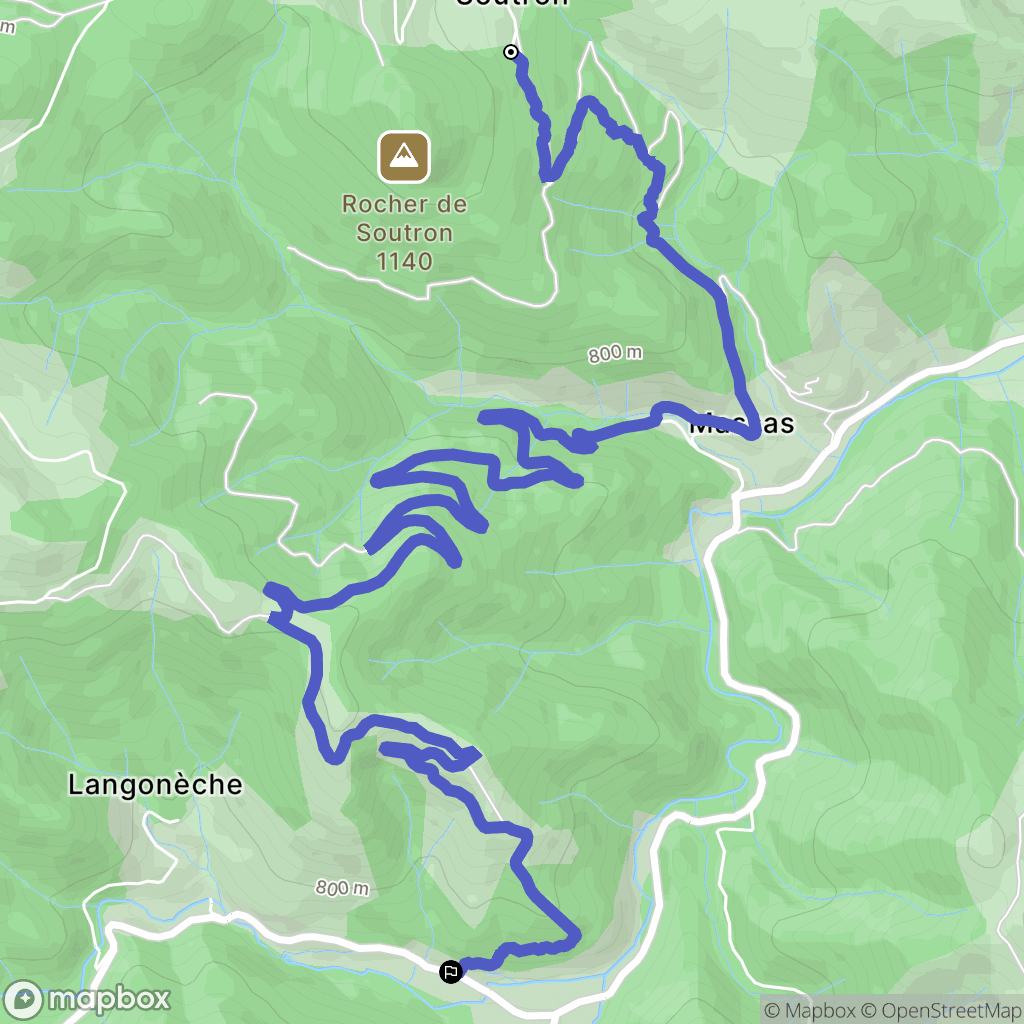 Arcens : carte du parcours de randonnée - France
