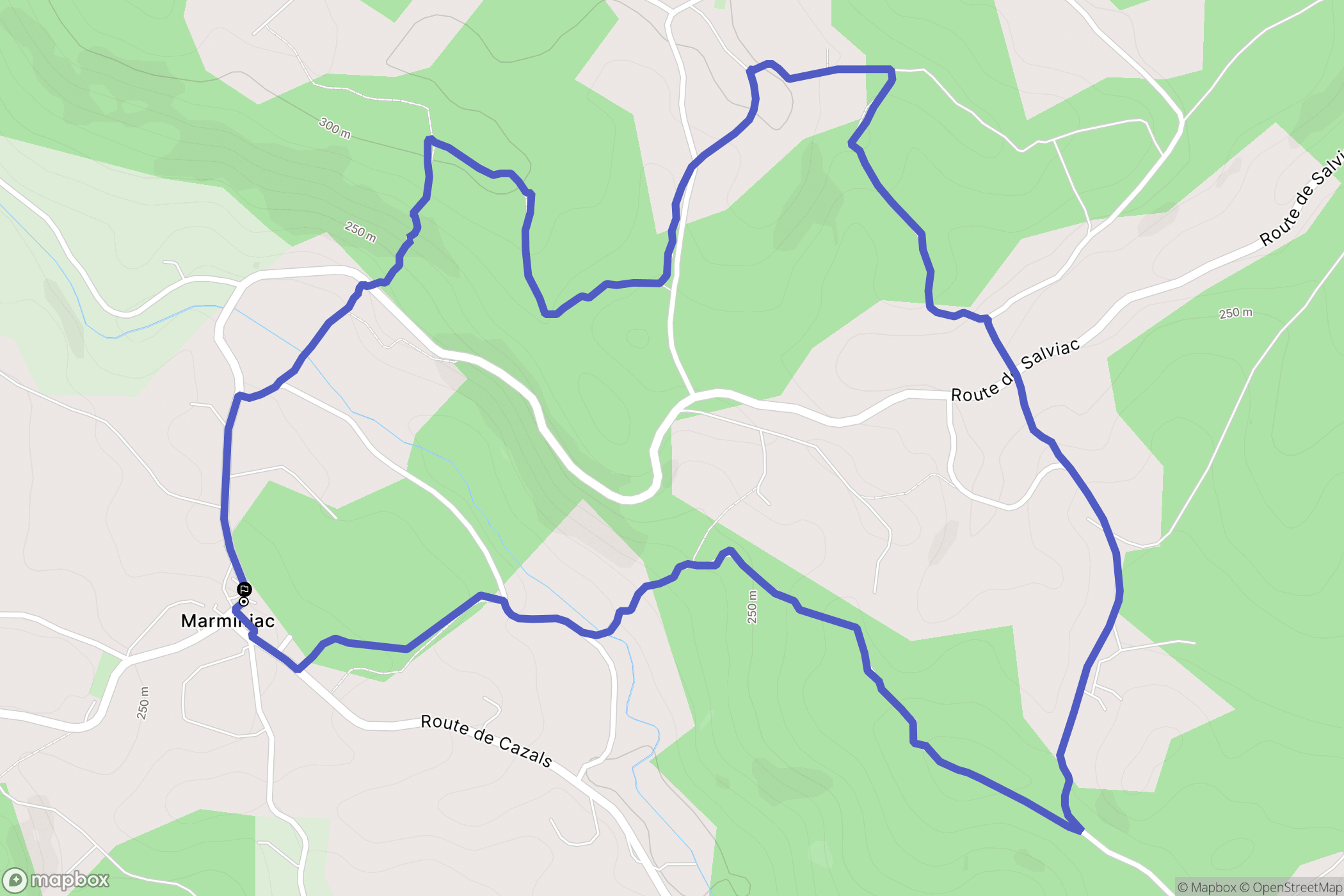 Marminiac : carte du parcours de randonnée - France