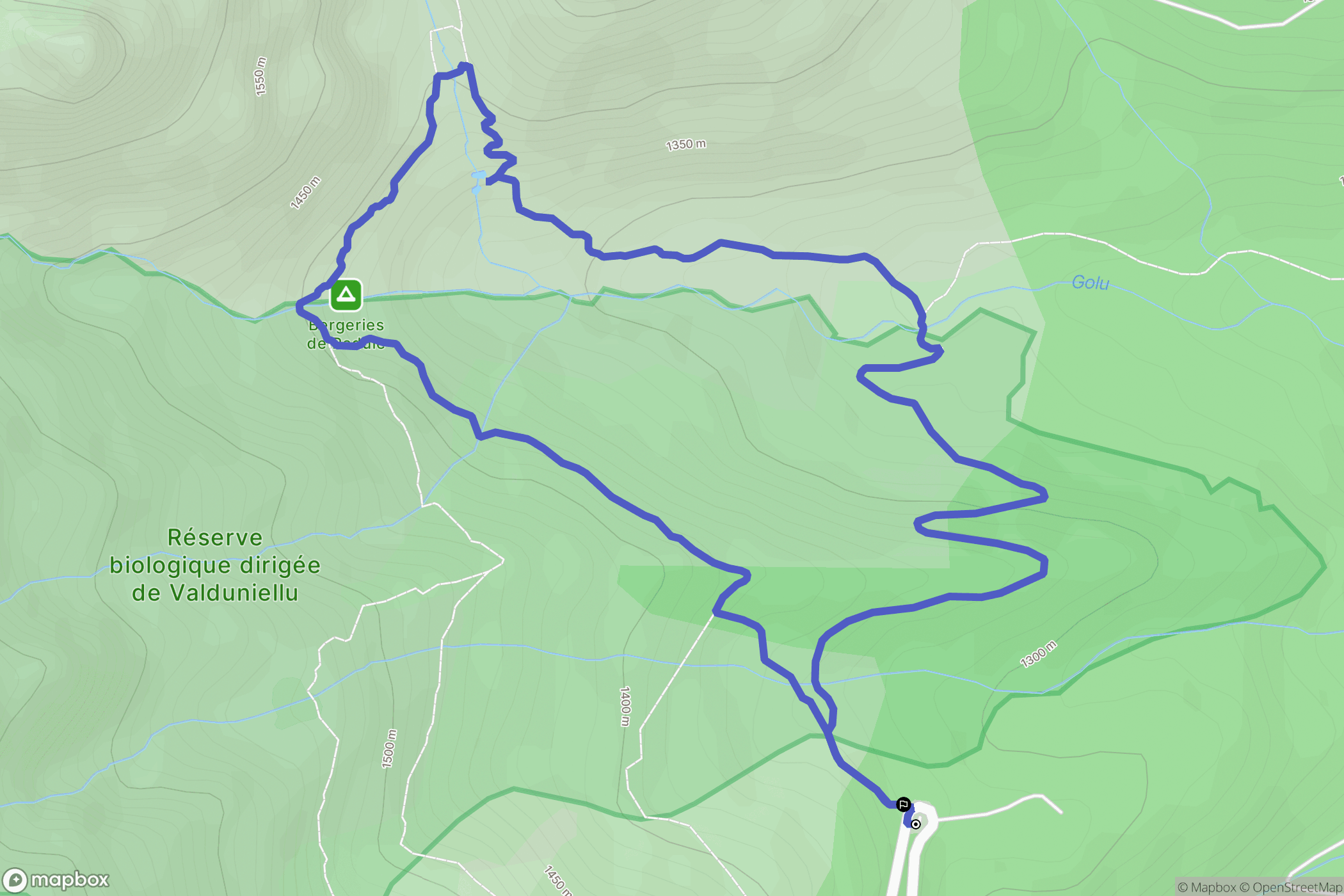 Albertacce : carte du parcours de randonnée - France