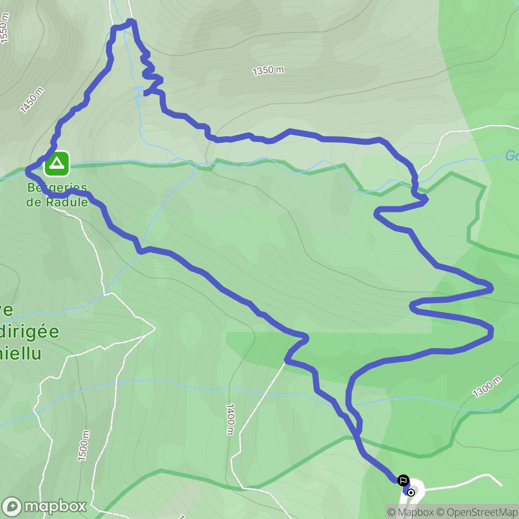 Albertacce : carte du parcours de randonnée - France