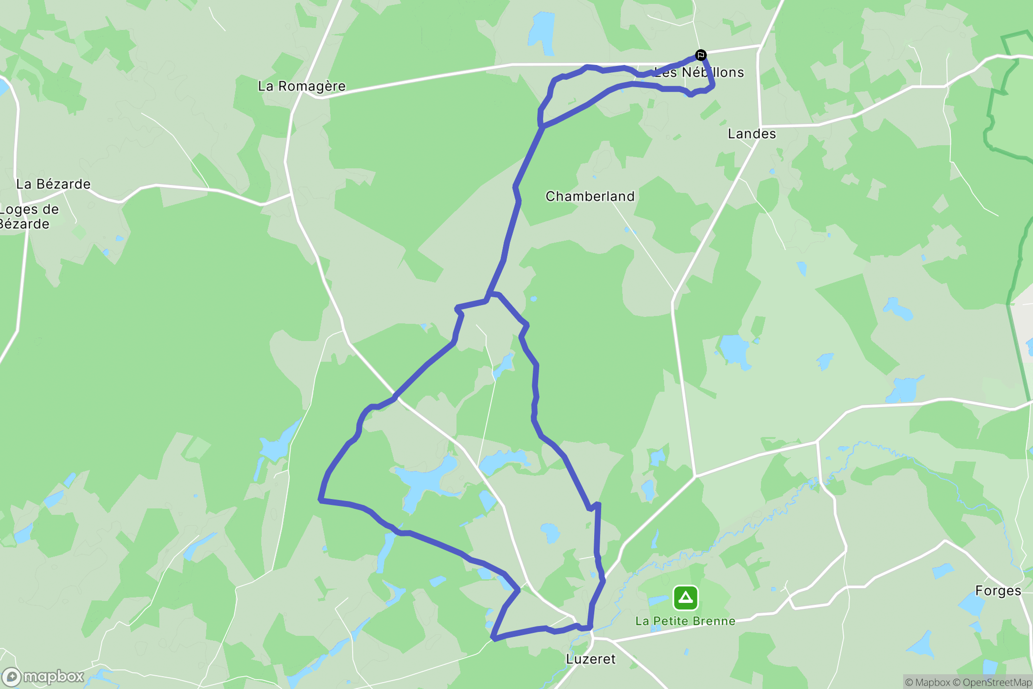 Rivarennes : carte du parcours de randonnée - France