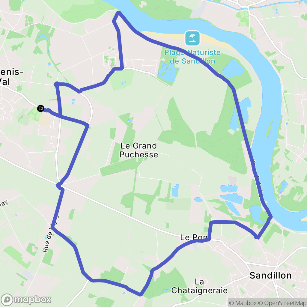 Saint-Denis-en-Val : carte du parcours de randonnée - France