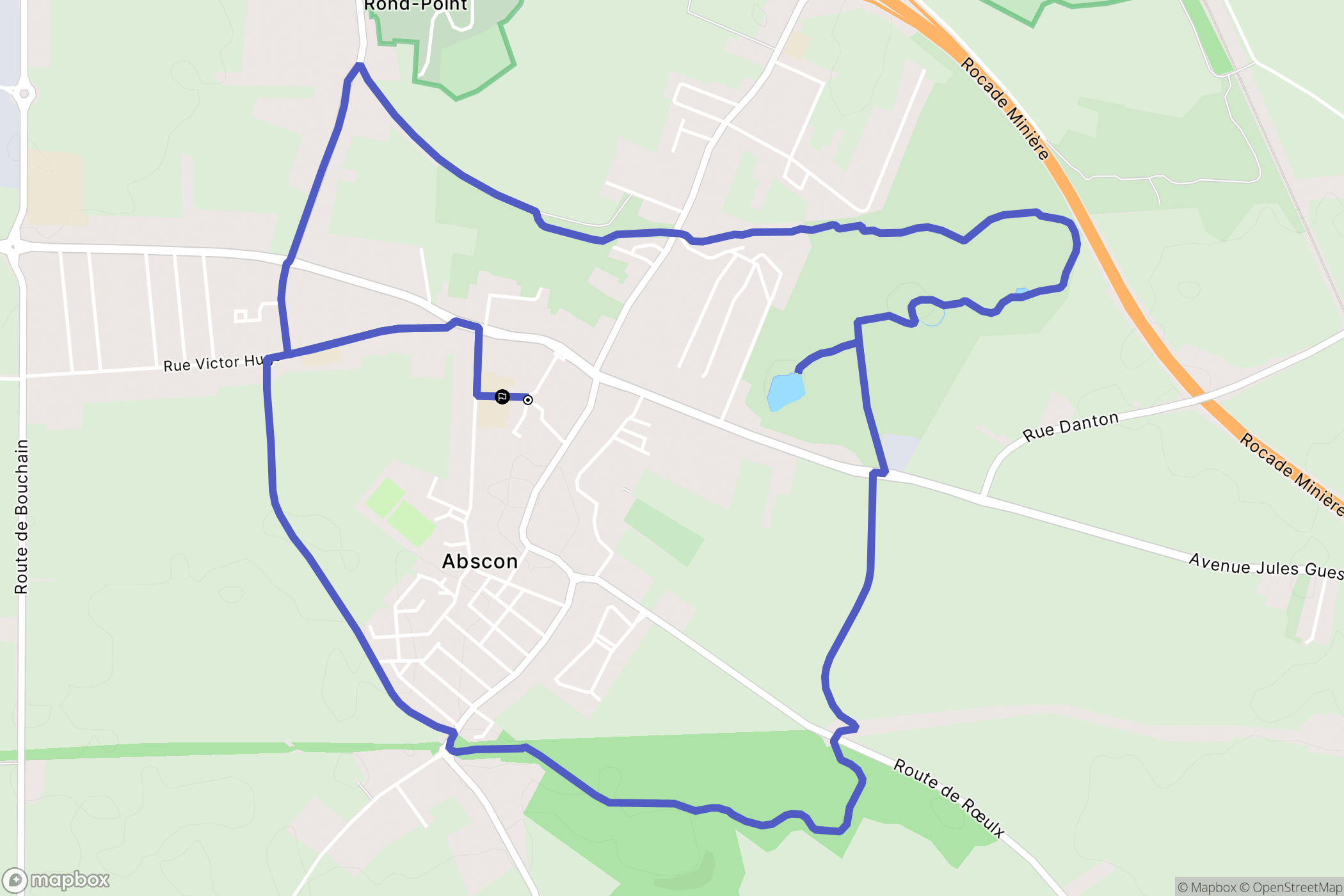Abscon : carte du parcours de randonnée - France