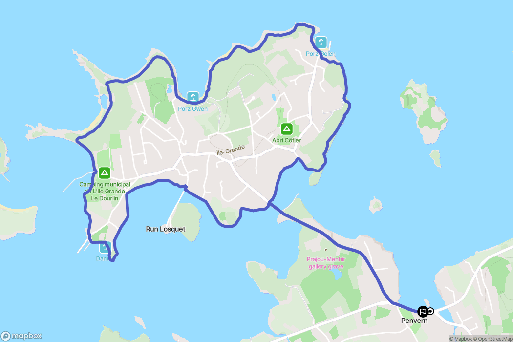 Trébeurden : carte du parcours de randonnée - France