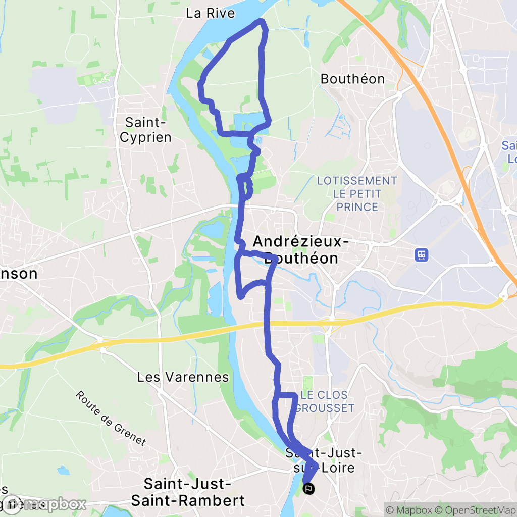 Saint-Just-Saint-Rambert : carte du parcours de randonnée - France