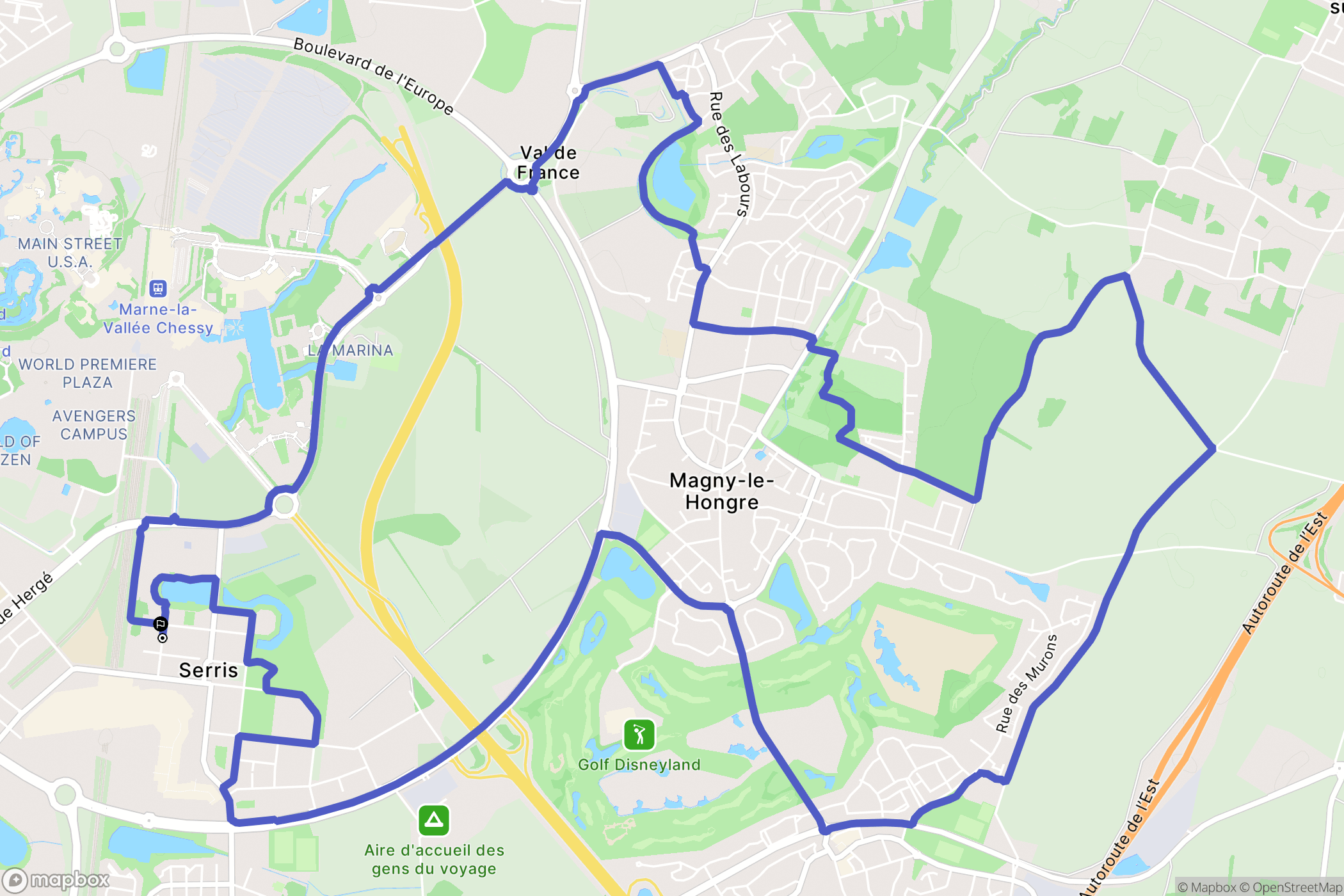 Serris : carte du parcours de randonnée - France