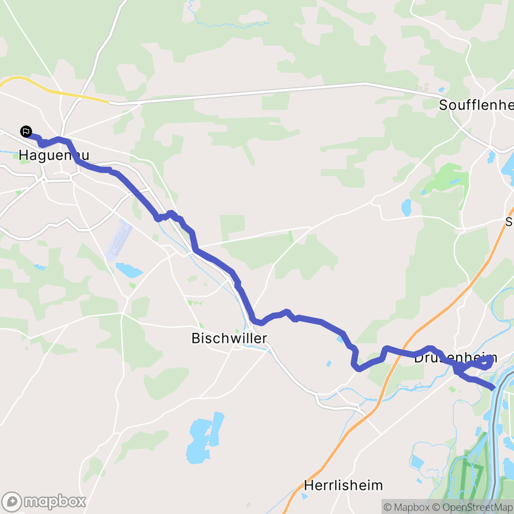 Haguenau : carte du parcours de randonnée - France
