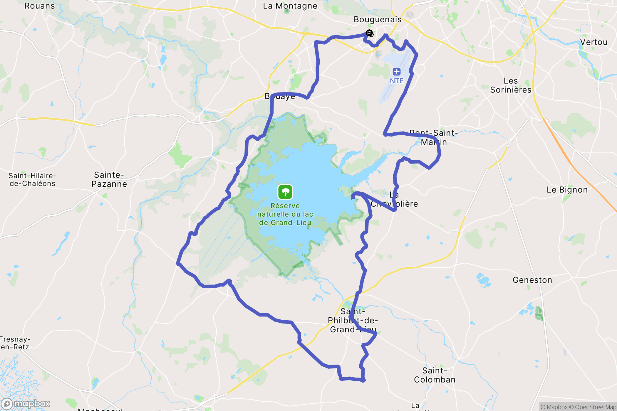 Bouguenais : carte du parcours de randonnée - France
