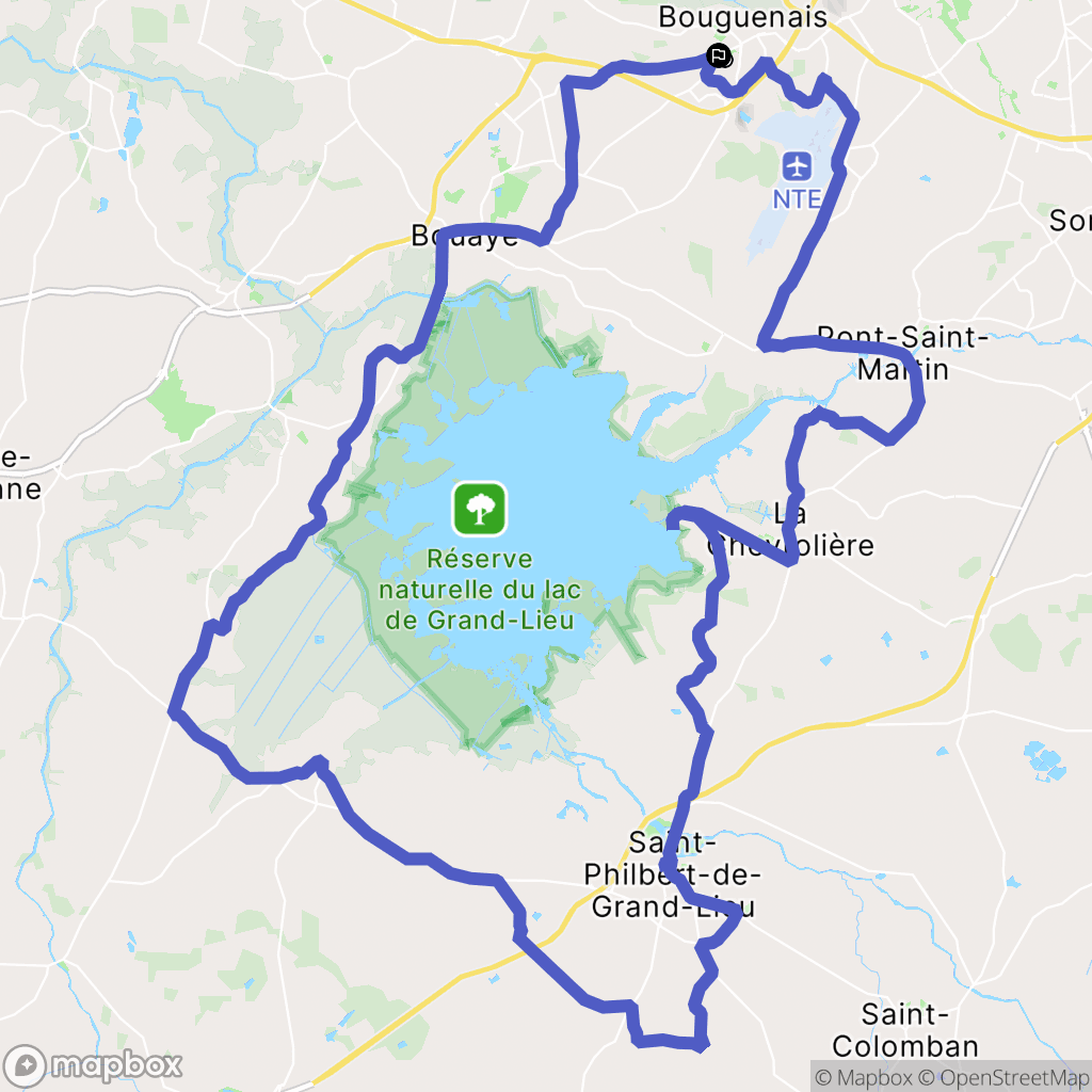 Bouguenais : carte du parcours de randonnée - France