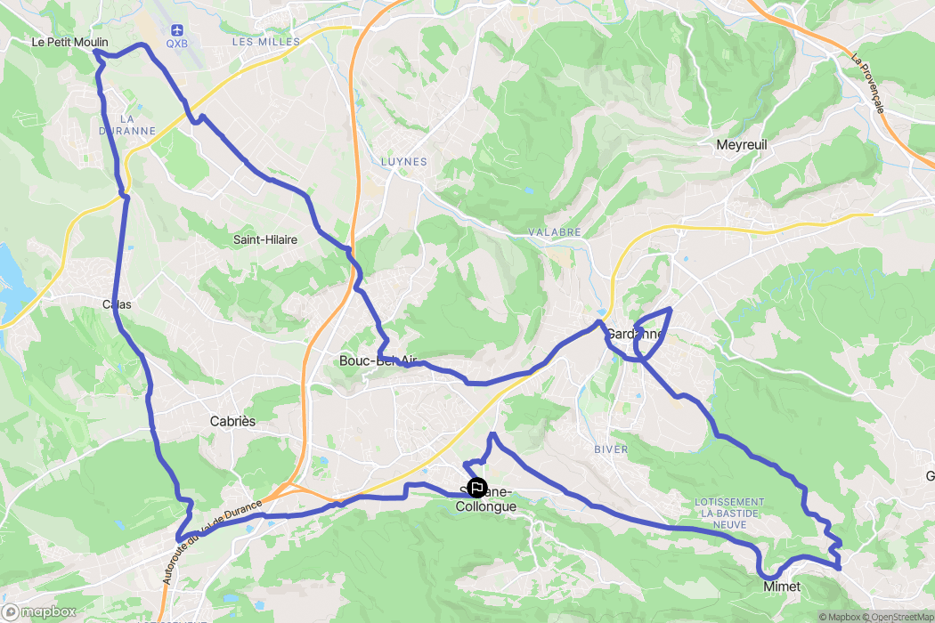 Simiane-Collongue : carte du parcours de randonnée - France
