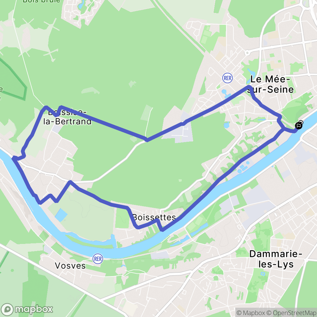 Le Mée-sur-Seine : carte du parcours de randonnée - France