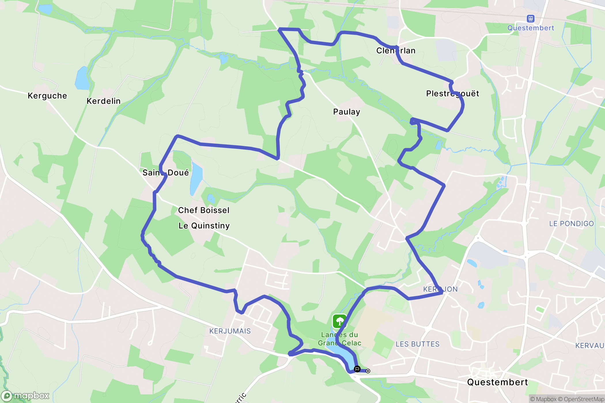 Questembert : carte du parcours de randonnée - France