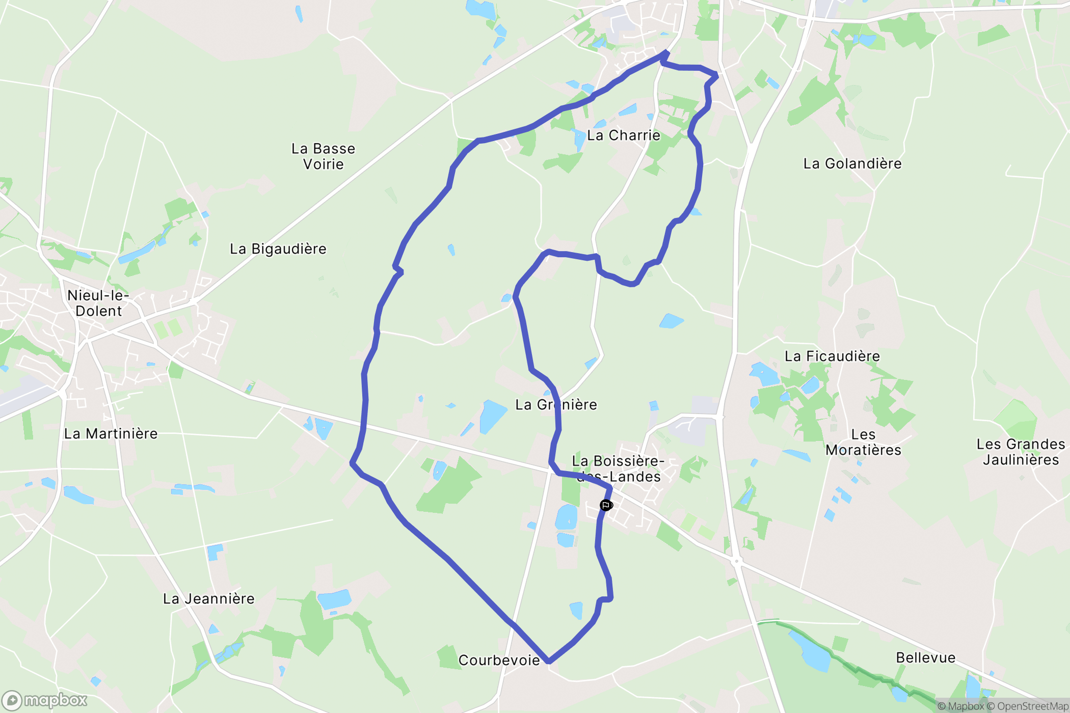 La Boissière-des-Landes : carte du parcours de randonnée - France
