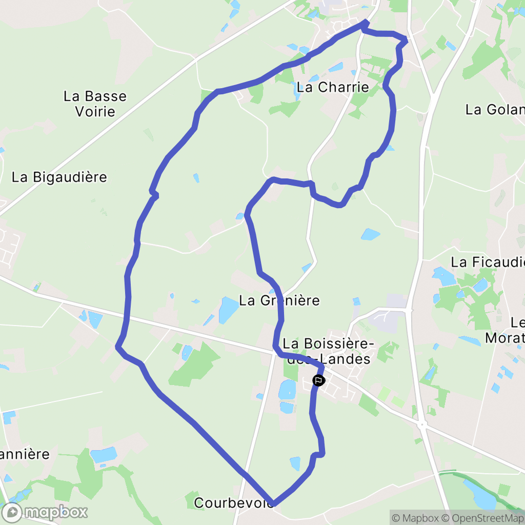 La Boissière-des-Landes : carte du parcours de randonnée - France