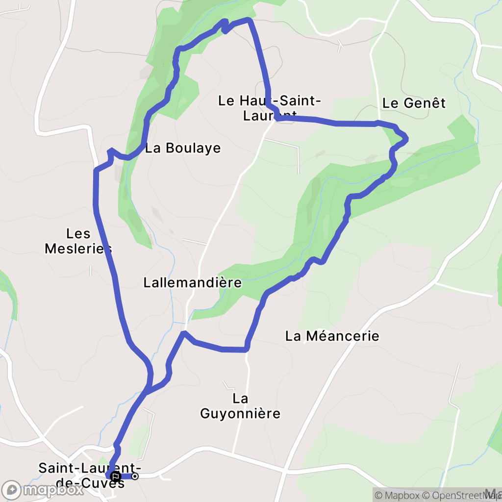 Saint-Laurent-de-Cuves : carte du parcours de randonnée - France