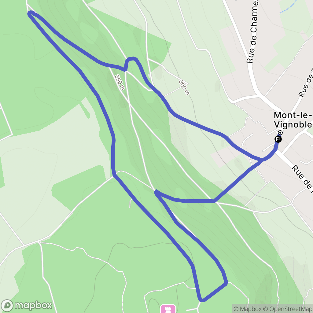 Mont-le-Vignoble : carte du parcours de randonnée - France