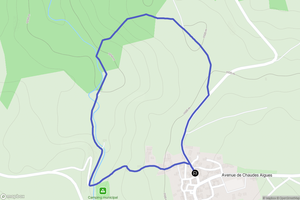 Argences-en-Aubrac : carte du parcours de randonnée - France