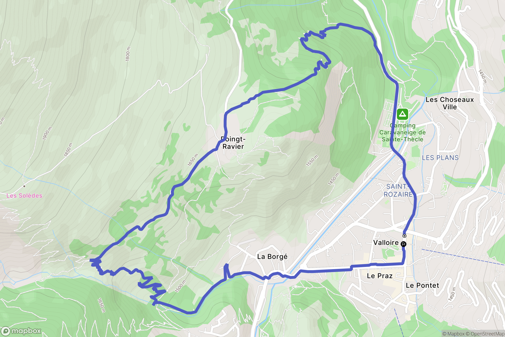 Valloire : carte du parcours de randonnée - France