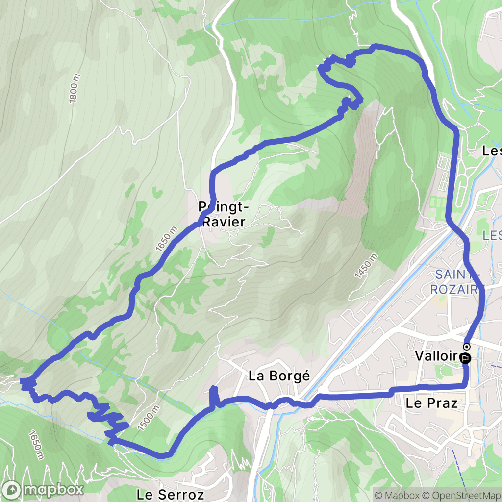 Valloire : carte du parcours de randonnée - France