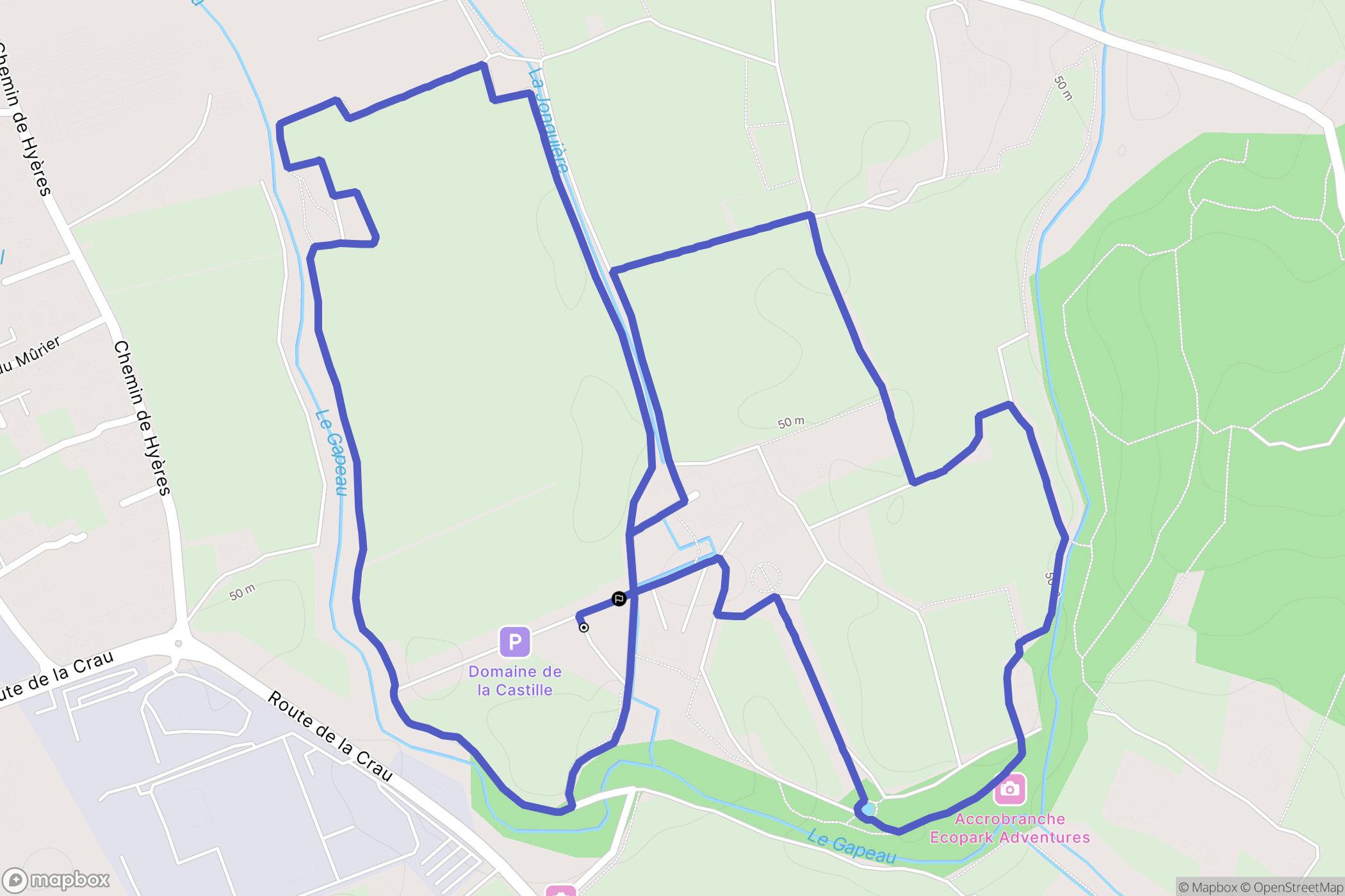 Solliès-Ville : carte du parcours de randonnée - France