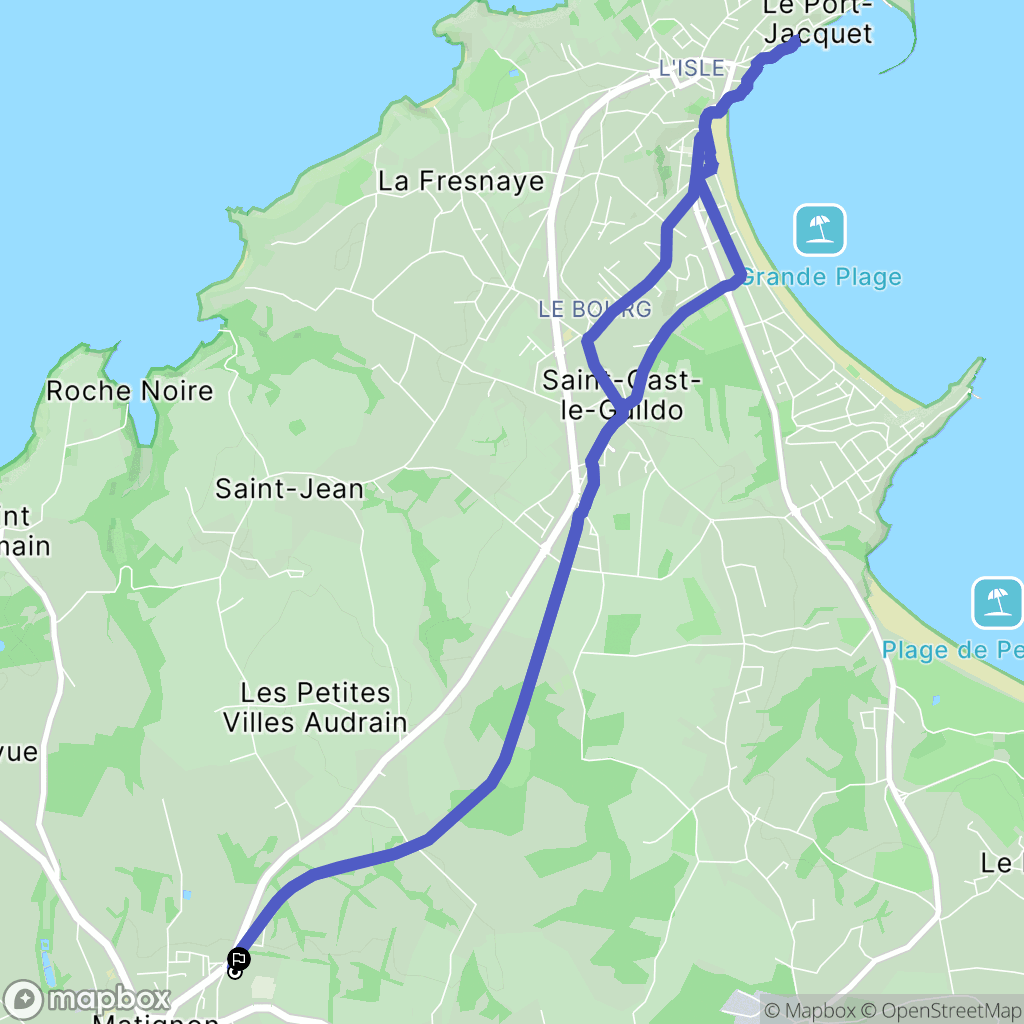 Matignon : carte du parcours de randonnée - France
