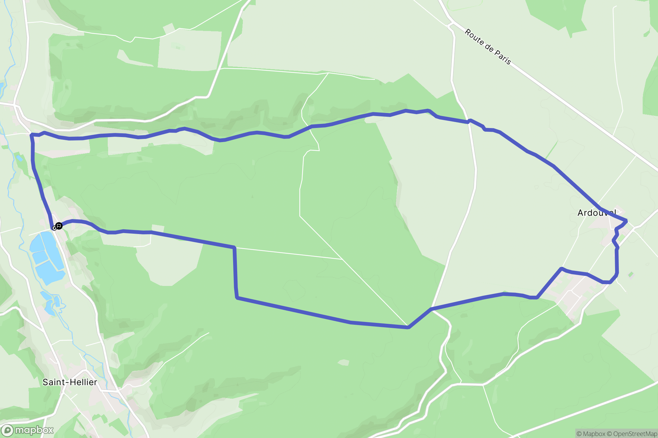Saint-Hellier : carte du parcours de randonnée - France