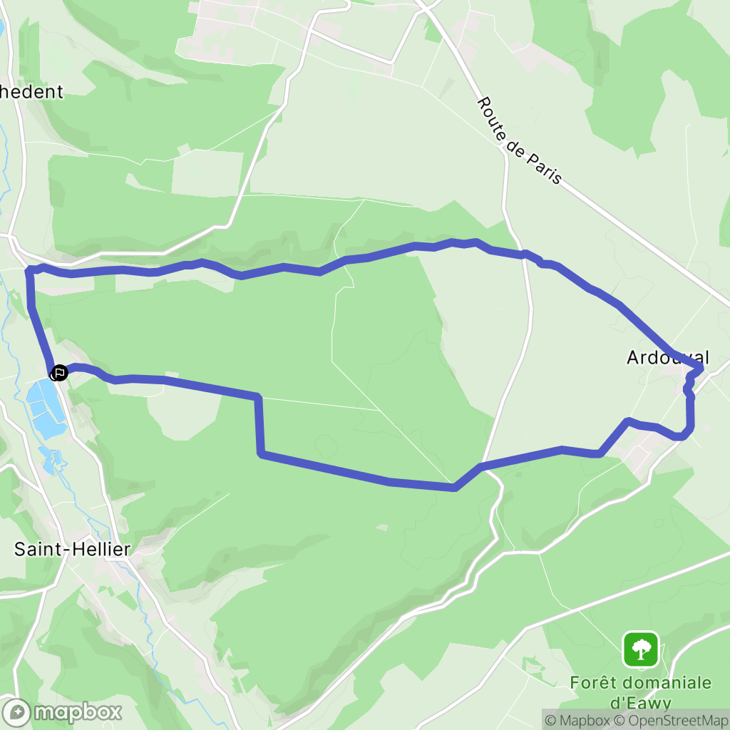 Saint-Hellier : carte du parcours de randonnée - France