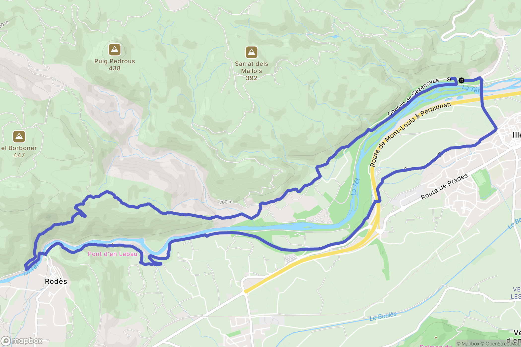 Ille-sur-Têt : carte du parcours de randonnée - France