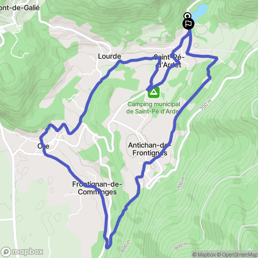 Saint-Pé-d'Ardet : carte du parcours de randonnée - France