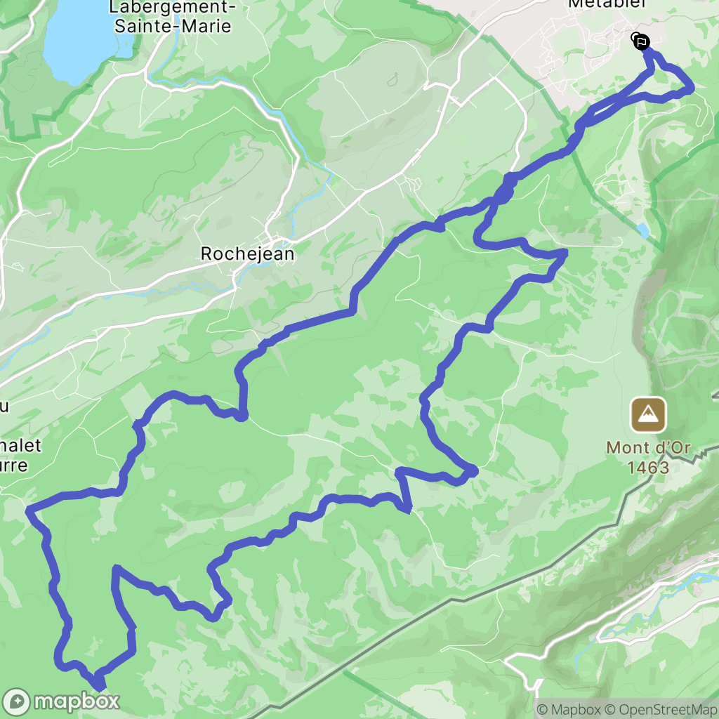 Métabief : carte du parcours de randonnée - France