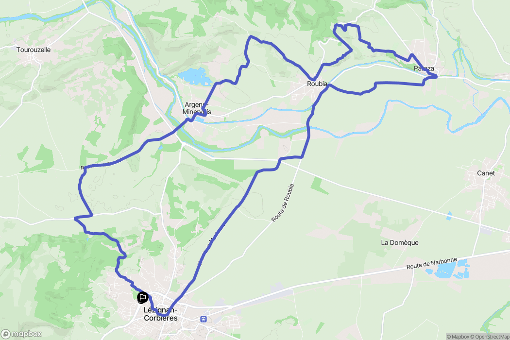 Lézignan-Corbières : carte du parcours de randonnée - France