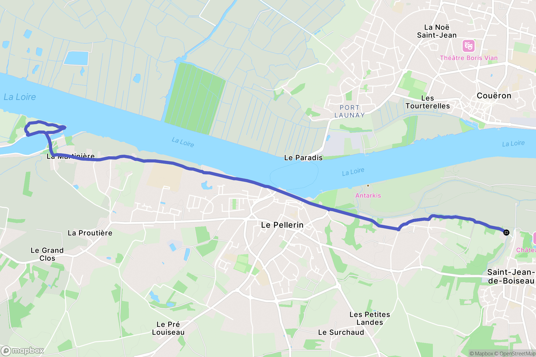 Saint Jean de Boiseau : carte du parcours de randonnée - France