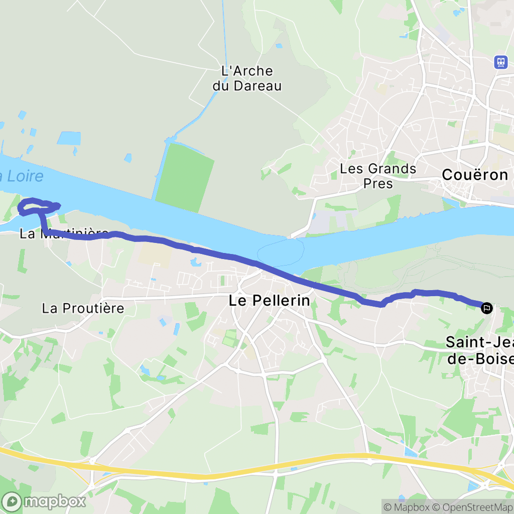 Saint Jean de Boiseau : carte du parcours de randonnée - France