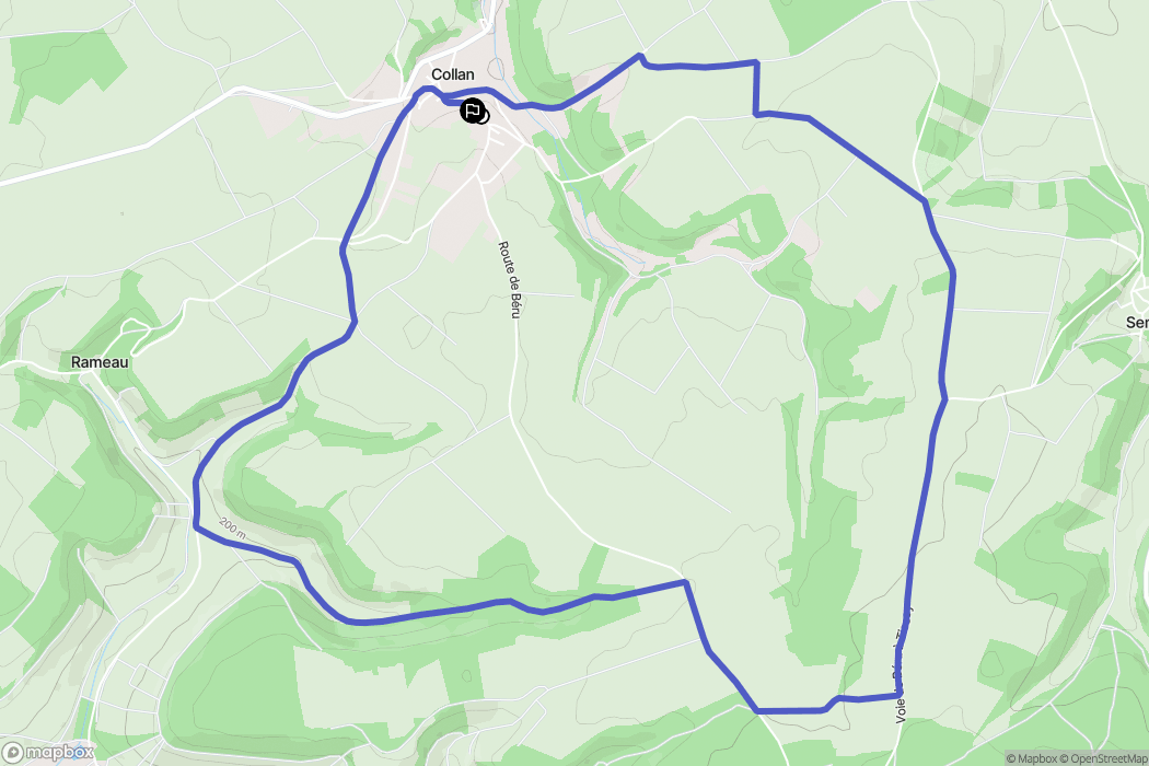 Collan : carte du parcours de randonnée - France