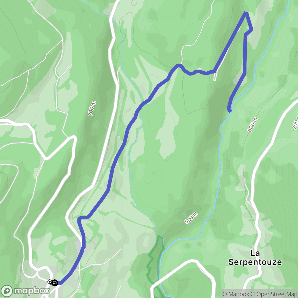 Montanges : carte du parcours de randonnée - France