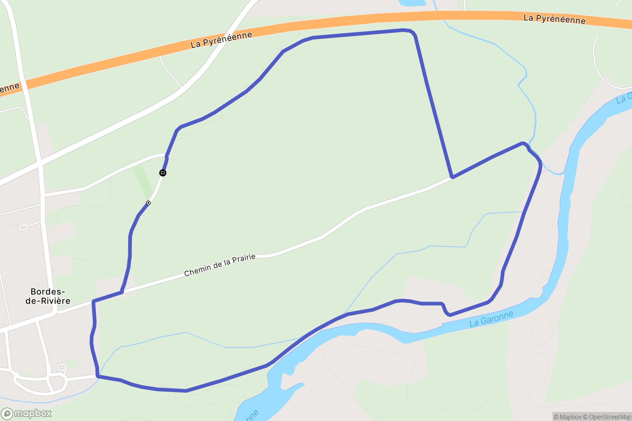 Bordes-de-Rivière : carte du parcours de randonnée - France