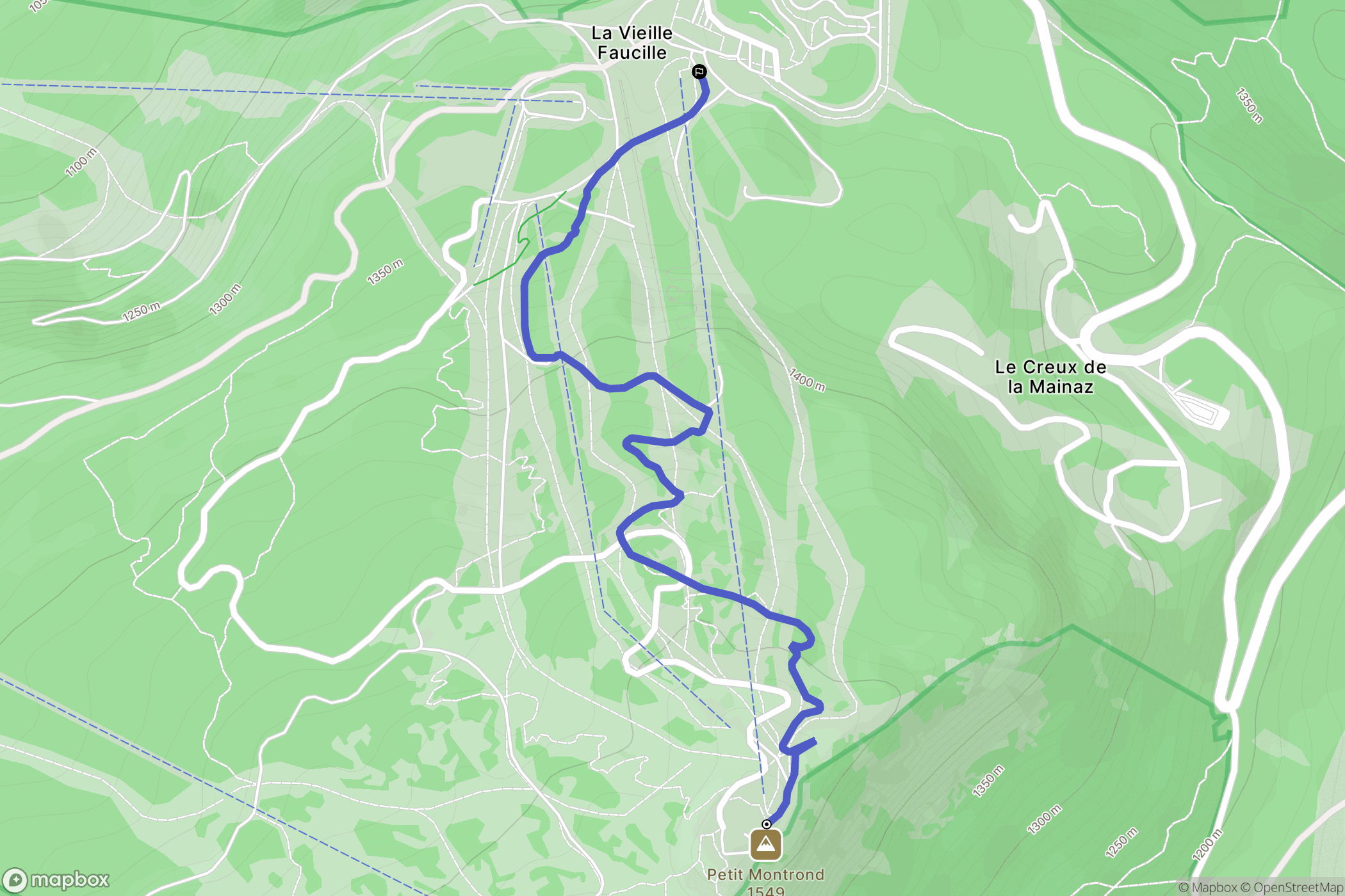 Mijoux : carte du parcours de randonnée - France