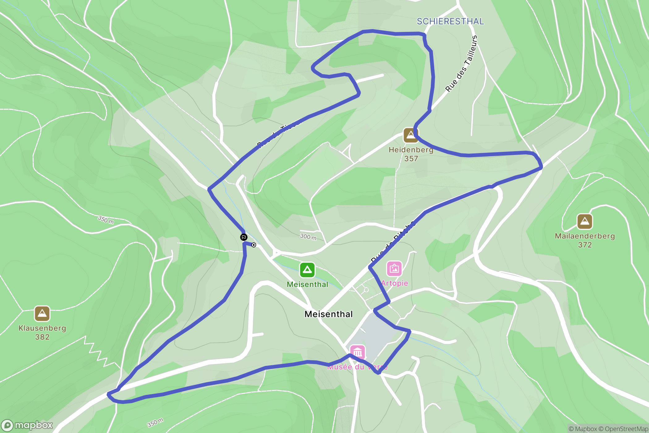 Meisenthal : carte du parcours de randonnée - France