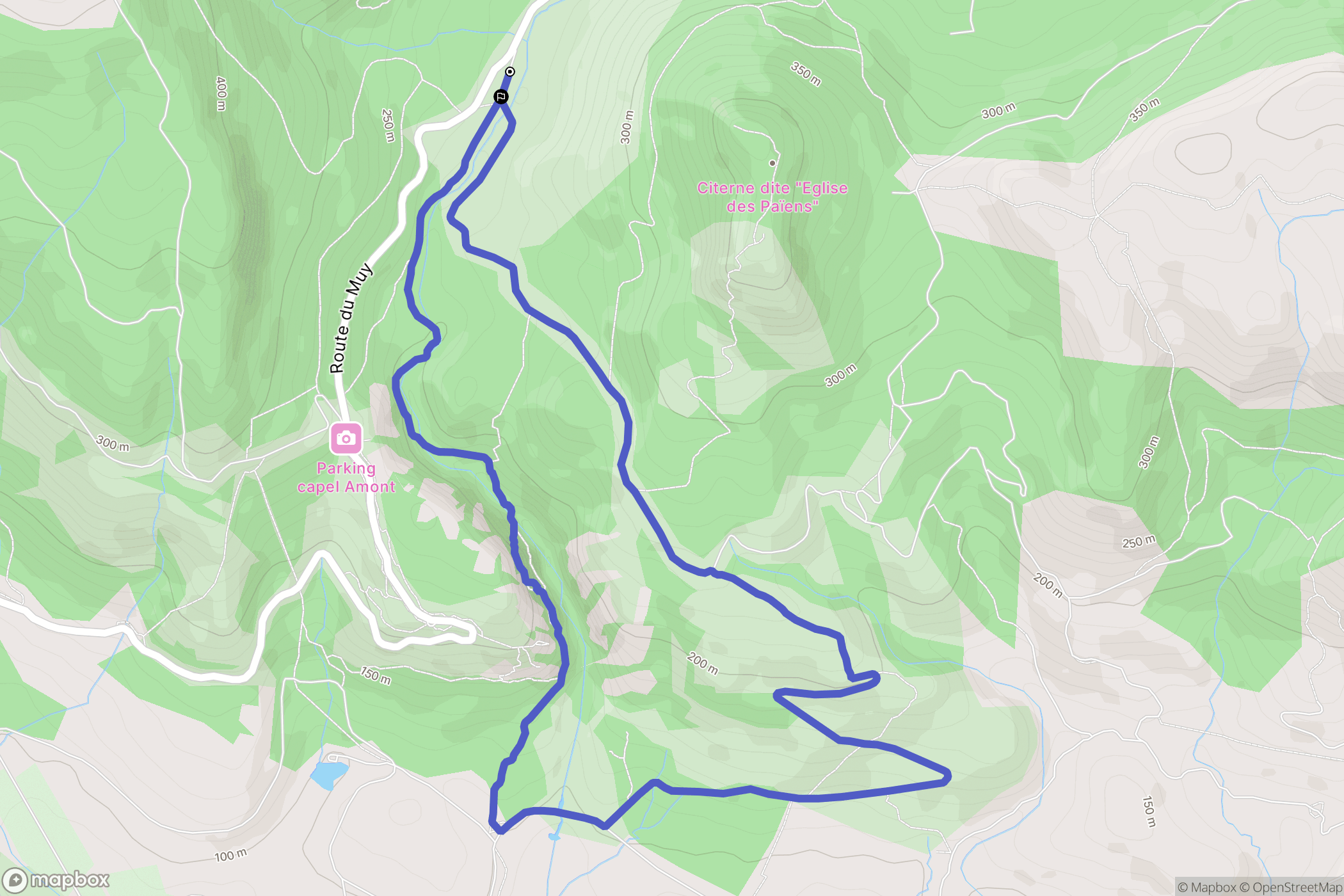 Bagnols-en-Forêt : carte du parcours de randonnée - France